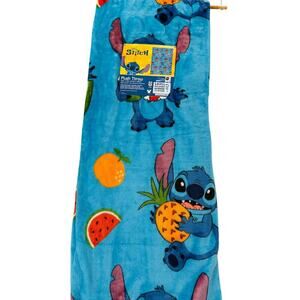 Disney Stitch Plush Throw Blanket Blue 50x70 Pineapple Watermelon Tropical Fruit